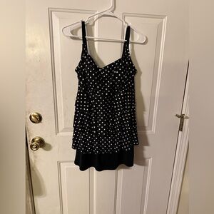 Black Polka Dot  Swim Dress size 16
